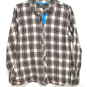 Women's Eddie Bauer Flannel Size Large Button Up Hiking Outdoors